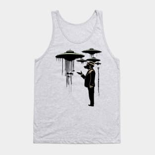 The Dogs in Black: Sci Fi UFO Surrealism Tank Top